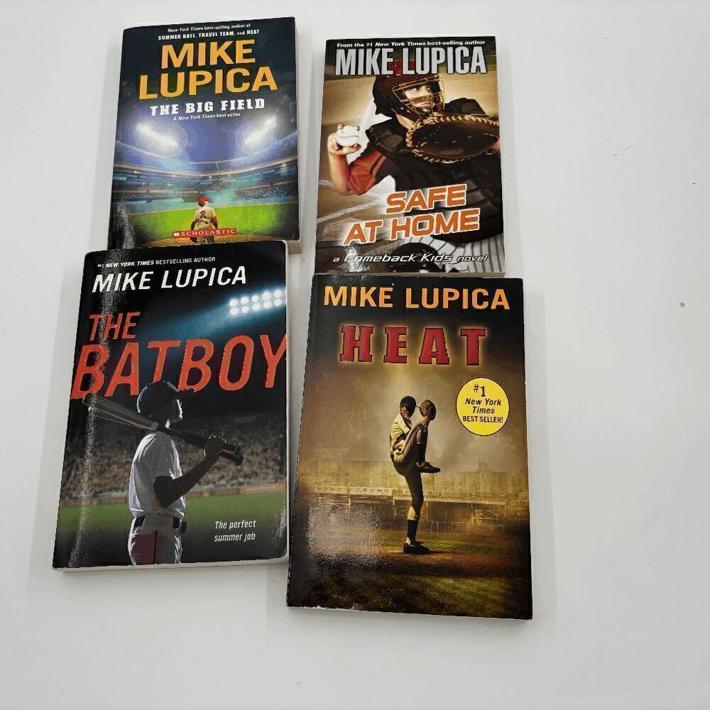 Mike Lupica Baseball The Batboy, Heat, Safe at Home, The big Field Books